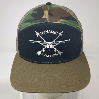 Richardson Trucker Hat Green Black One Size Dynamic Aviation Camo Mesh Plane