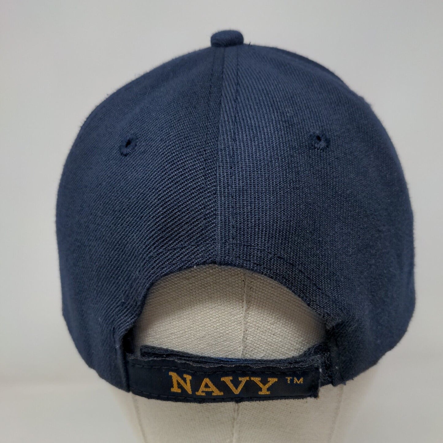 US Navy Eagle Strapback Hat Blue One Size Adjustable Embroidered 6 Panel