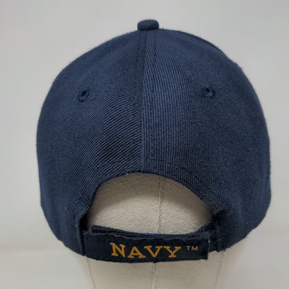 US Navy Eagle Strapback Hat Blue One Size Adjustable Embroidered 6 Panel
