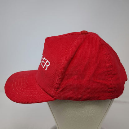 5 Panel Hat Red One Size Corduroy Spencer Embroidered Snapback Made in USA Cap