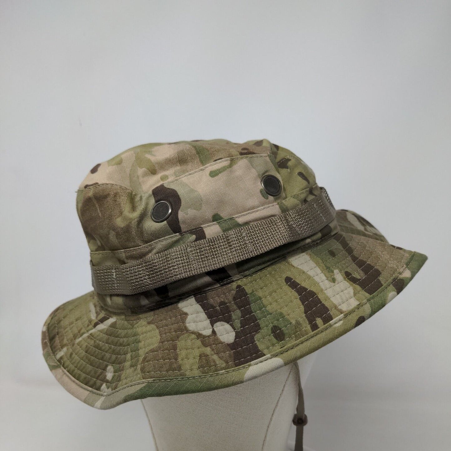 Bernard Cap Co Boonie Hat Camo 7 1/4 Multi Adjustable Chin Strap Army