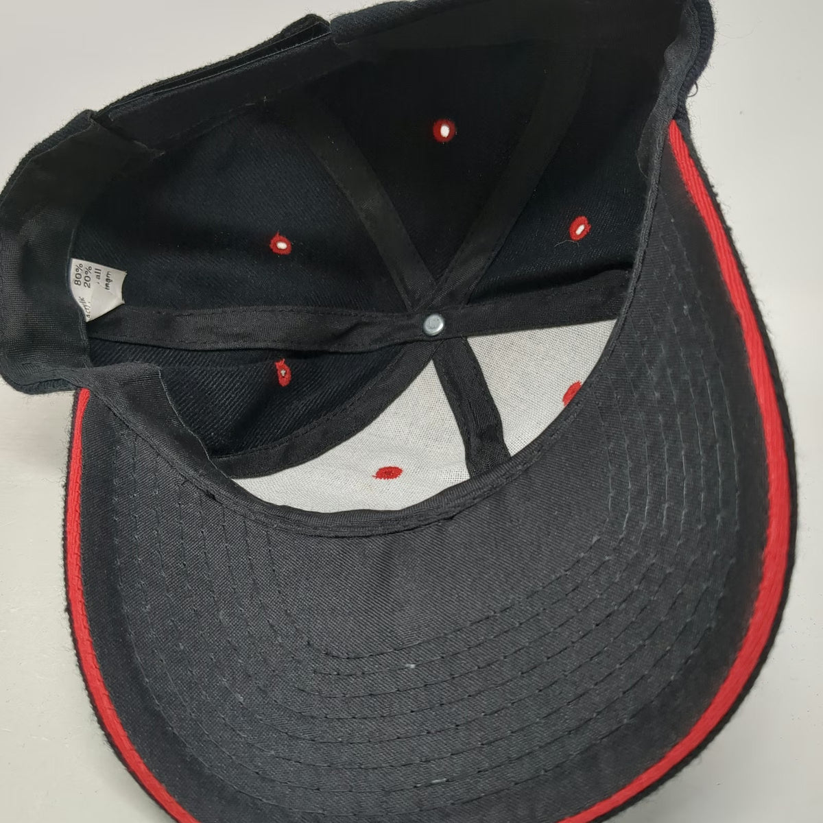 Czech Republic Flag Black One Size Baseball Cap Hat Acrylic Wool Red Underbill