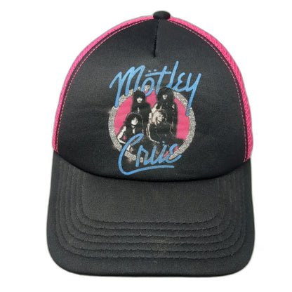Mötley Crüe Black Pink Trucker Hat OS Snapback Mesh Band Graphic Rock Music