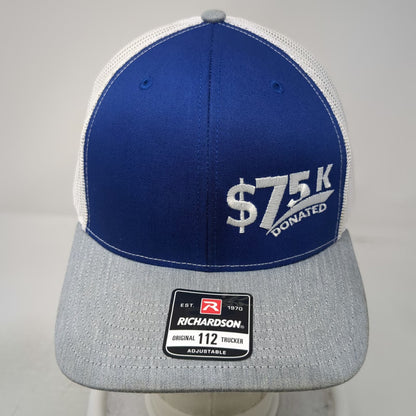 Richardson Trucker Hat Blue Gray White One Size Auto Ranch Foundation Snapback