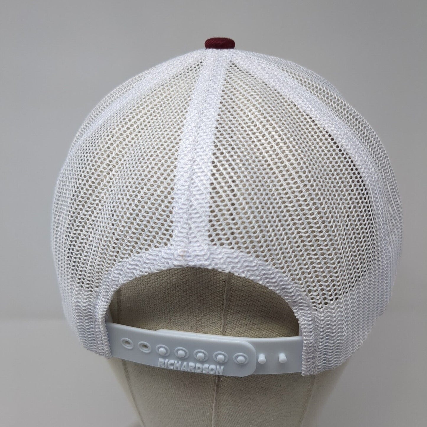 Stewart Patch Snapback Trucker Hat Red One Size Mesh Back Adjustable