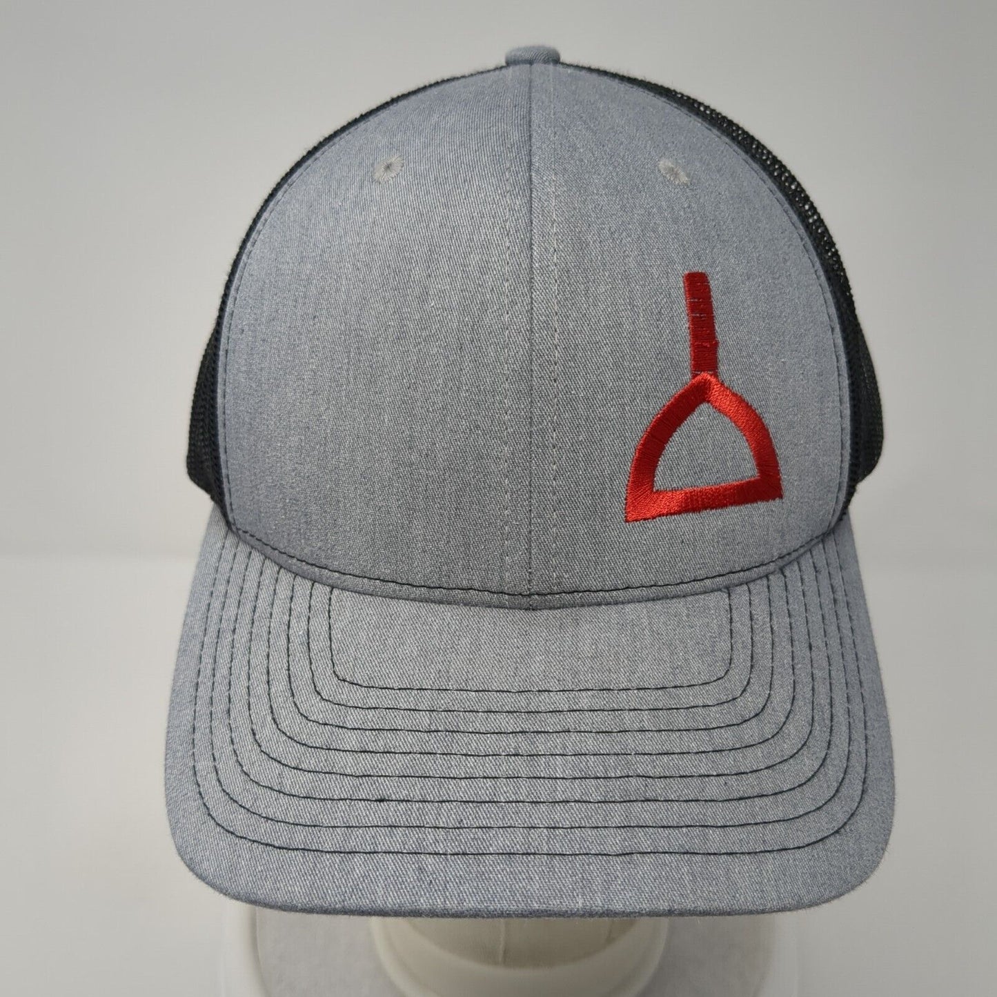 Richardson Snapback Trucker Hat Gray One Size Embroidered Logo 6 Panel