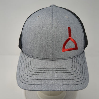Richardson Snapback Trucker Hat Gray One Size Embroidered Logo 6 Panel