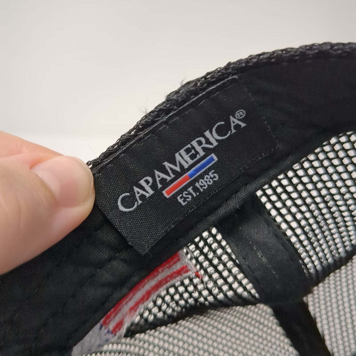 Cap America Trucker Hat Black One Size Acco Engineered Systems Mesh Snapback
