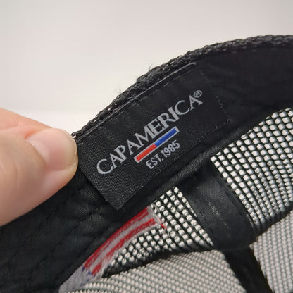 Cap America Trucker Hat Black One Size Acco Engineered Systems Mesh Snapback