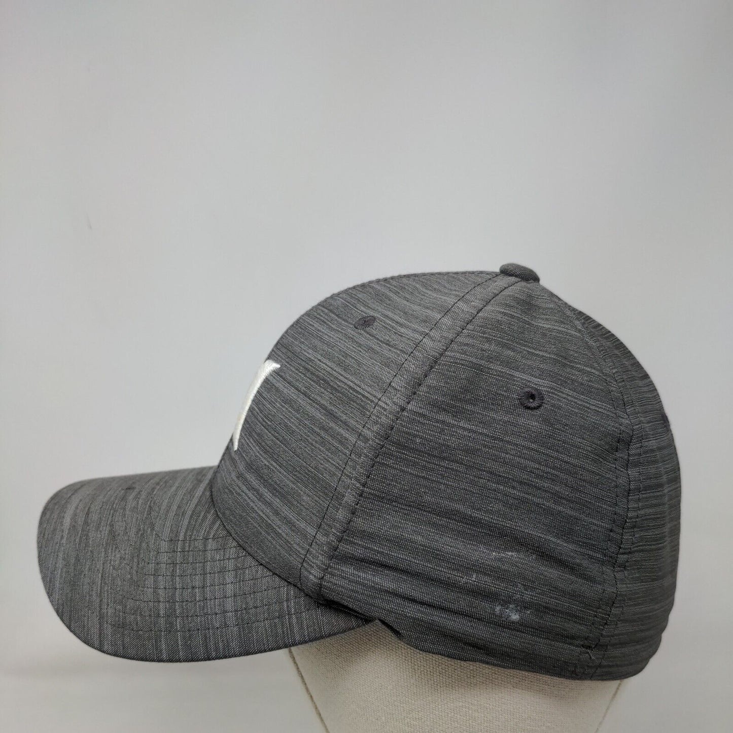Hurley Fitted Hat Gray L/XL Flexfit Lightweight Embroidered 6Panel Yupoong