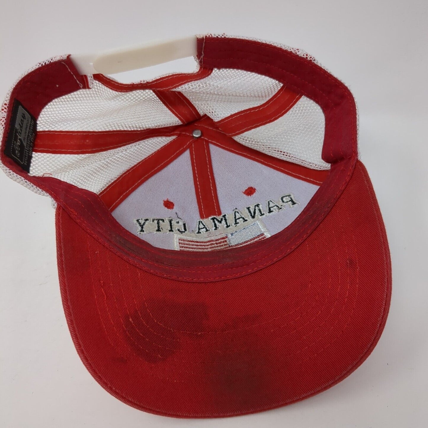 Panama City Beach Florida Snapback Trucker Hat Red OS Adjustable Patriotic Mesh