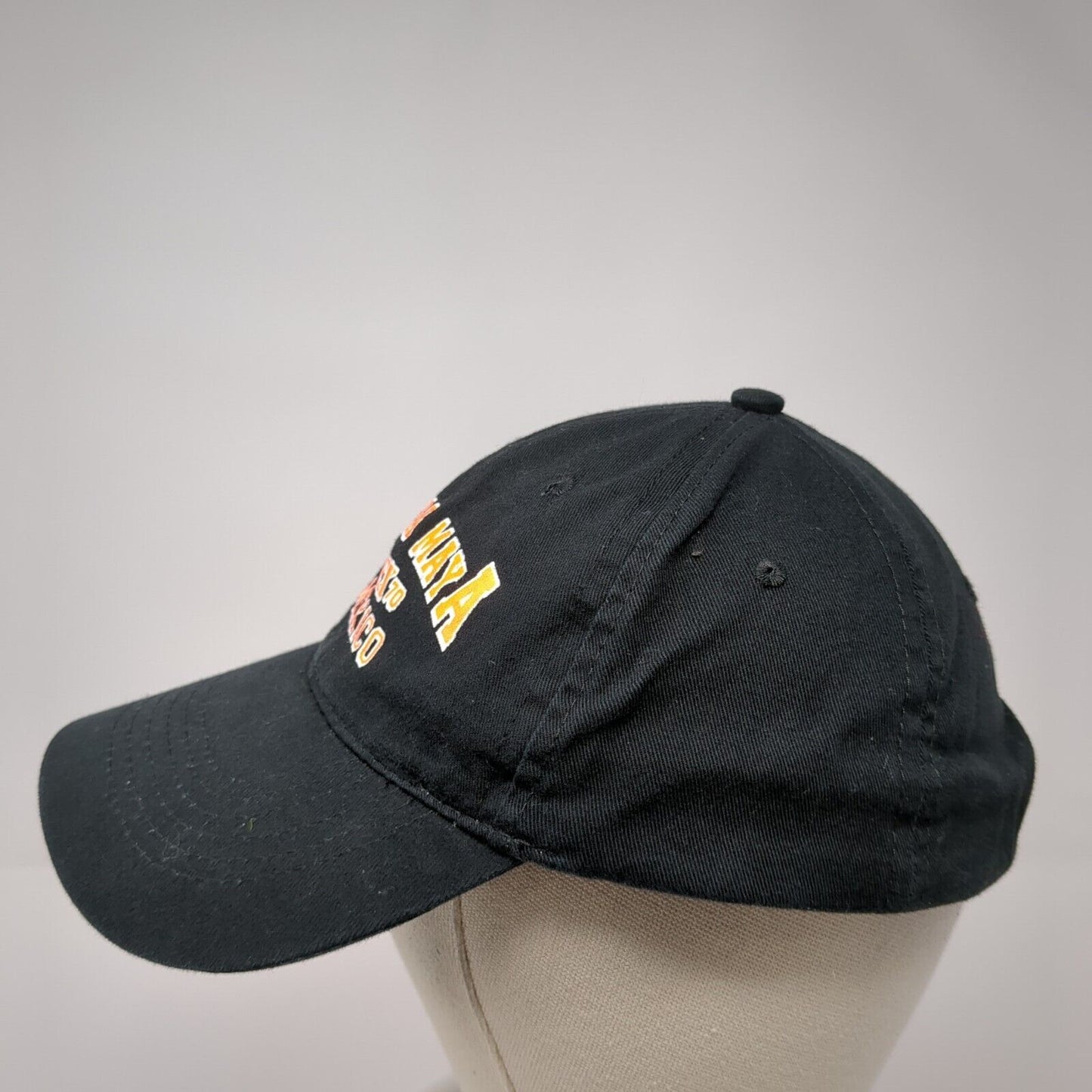 Riviera Maya 1970 Mexico Strapback Hat Black One Size Adjustable Caribbean Side