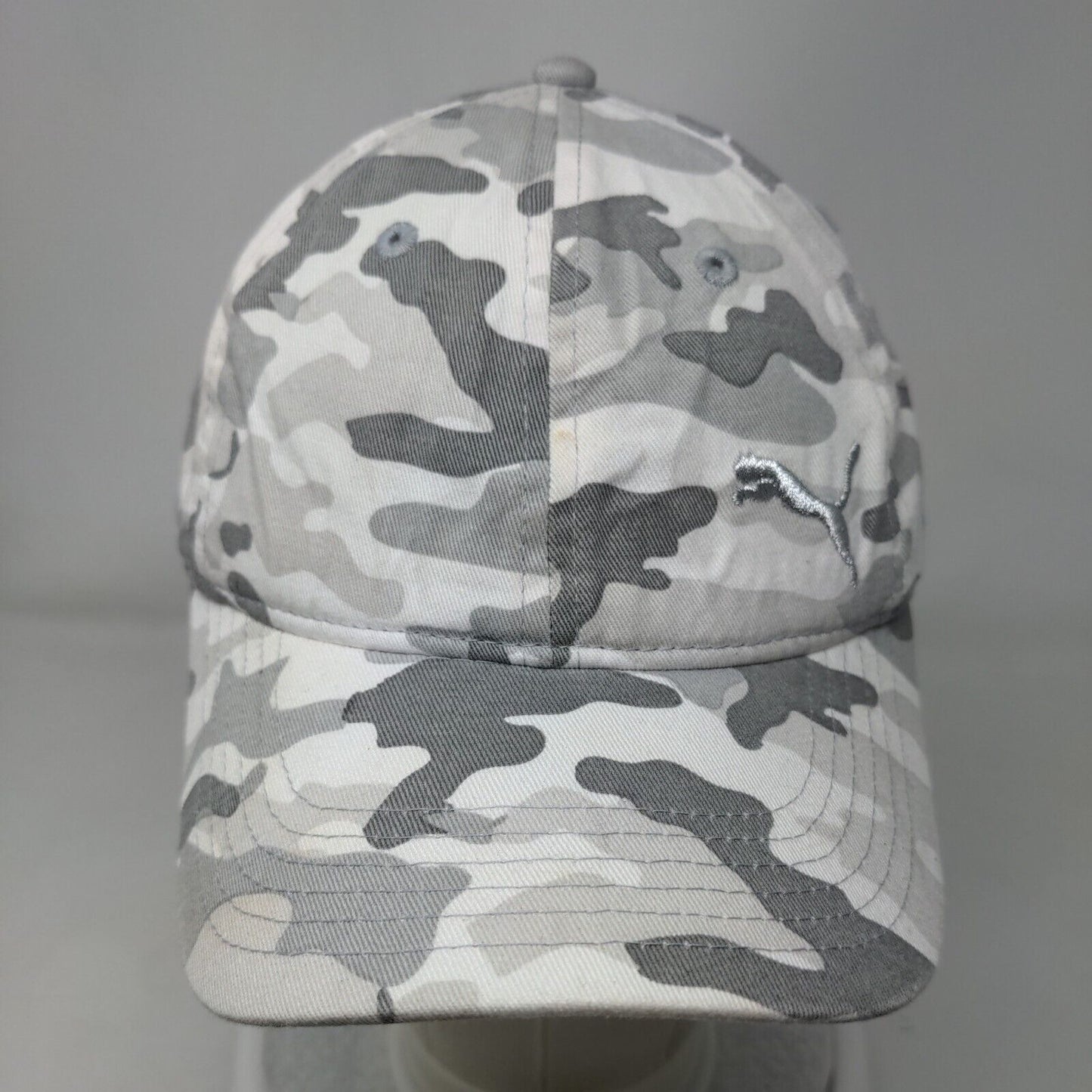 PUMA Slideback Hat Gray Camouflage One Size Adjustable Embroidered Cotton