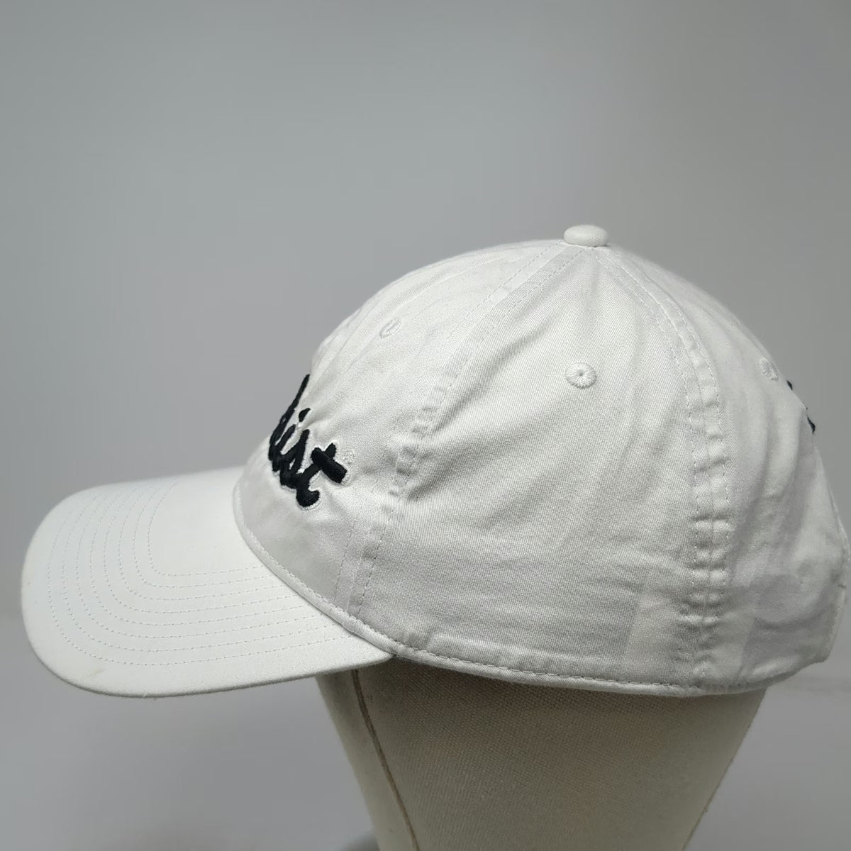 Titleist Baseball Cap White One Size Golf Slideback TSR Logo Gray Underbill Hat