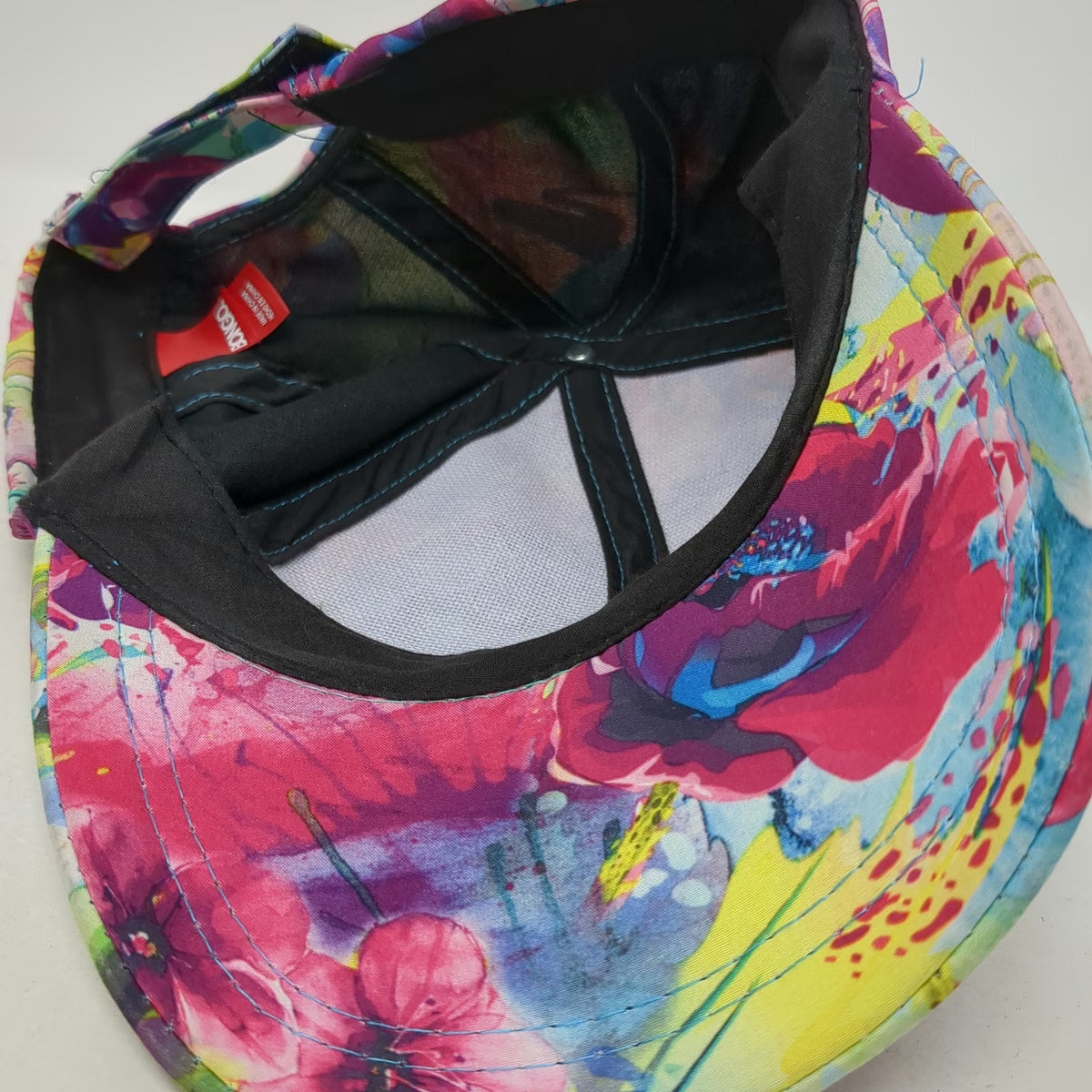 Bongo Baseball Cap Pink Floral All-Over Print One Size Strapback Hat Polyester