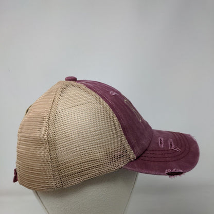 BSM Strapback Trucker Hat Ponytail Multi One Size Mesh Back C.C Exclusives