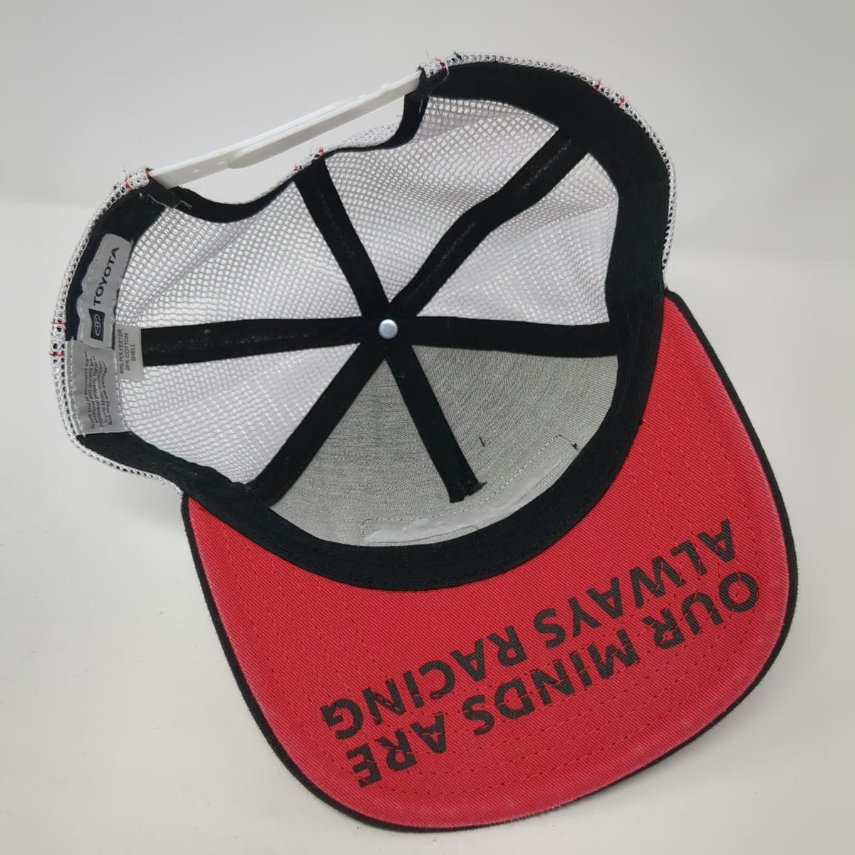 Toyota Trucker Hat Black One Size TRD Patch Red Stitching Graphic Underbrim