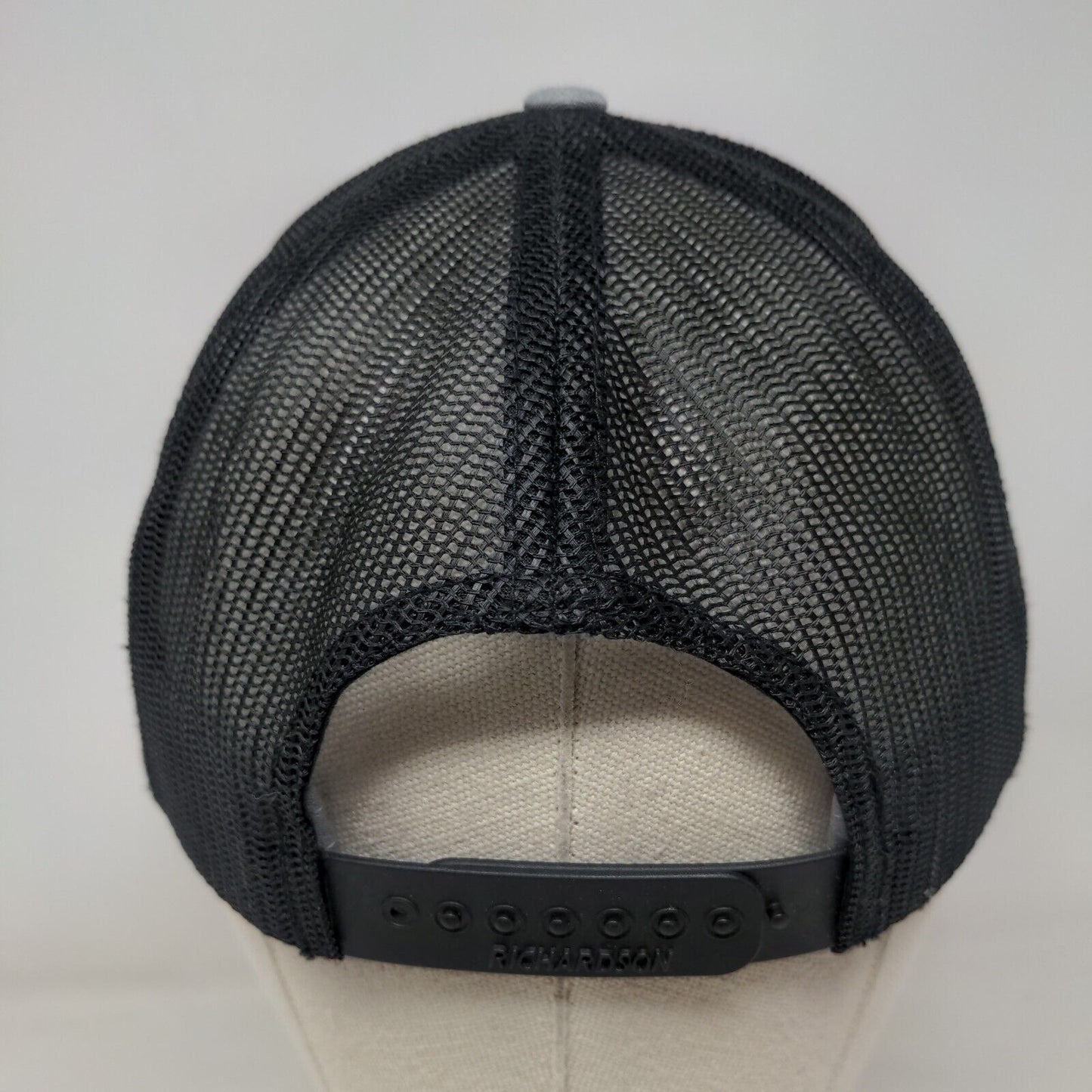 Richardson Snapback Trucker Hat Gray One Size Adjustable Embroidered Mesh Back