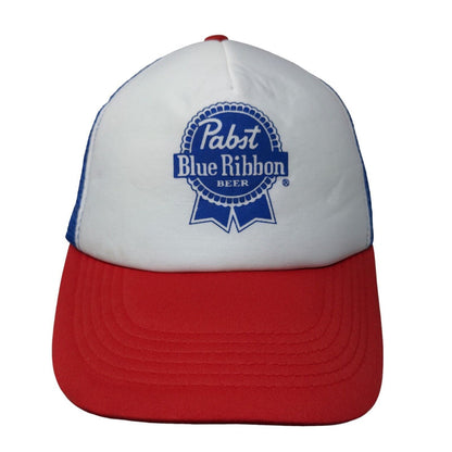 Pabst Blue Ribbon Beer Snapback Trucker Hat Multicolor OS Mesh Back 5 Panel