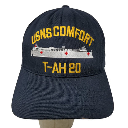 AMC Men's Snapback Hat Blue USNS Comfort T-AH 20 Embroidered Navy Logo