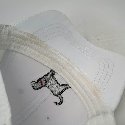 Ahead Baseball Cap White One Size Performance Embroidered Dog Strapback Hat