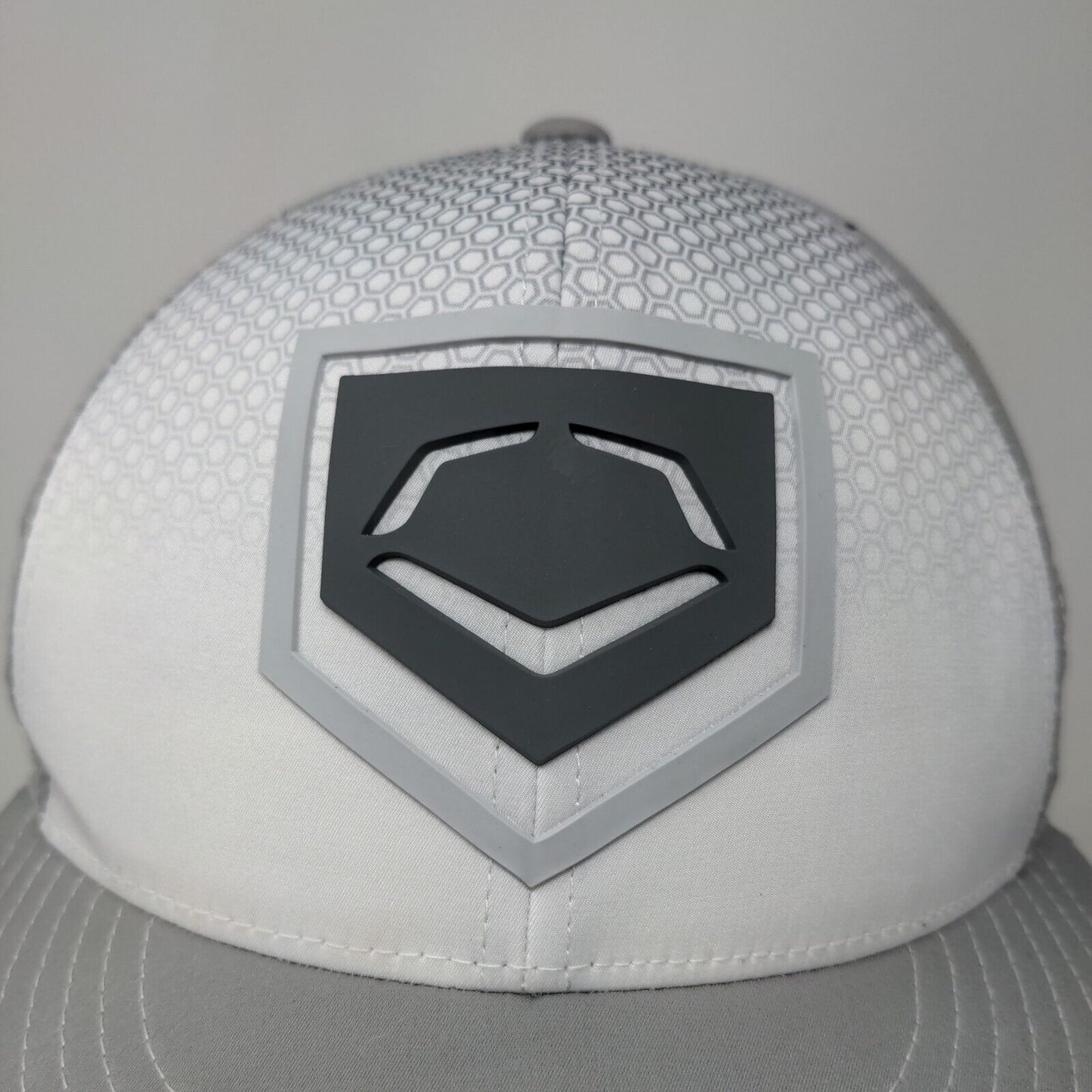 Evoshield Men's Fitted Hat Gray White Size S/M Embroidered Logo Poly Spandex