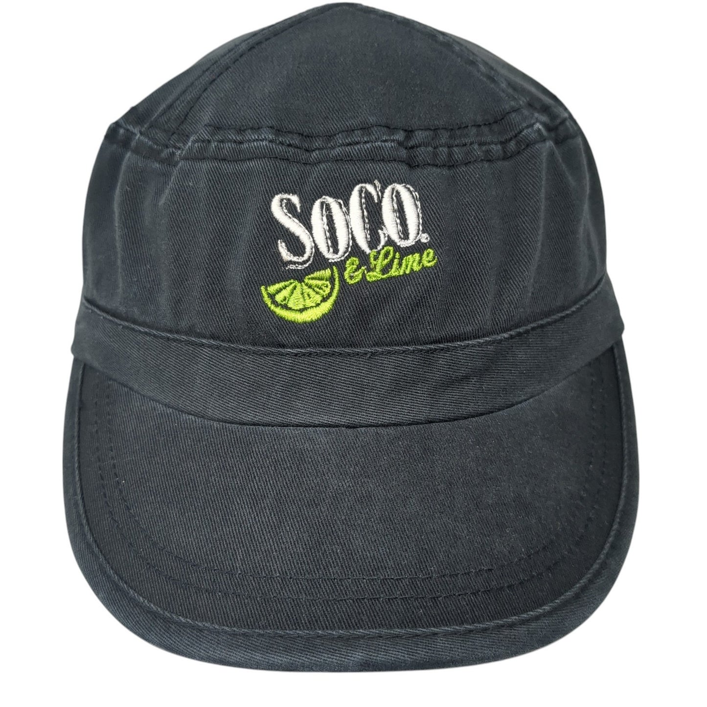 Soco & Lime Strapback Cadet Army Cap Hat Black One Size Adjustable