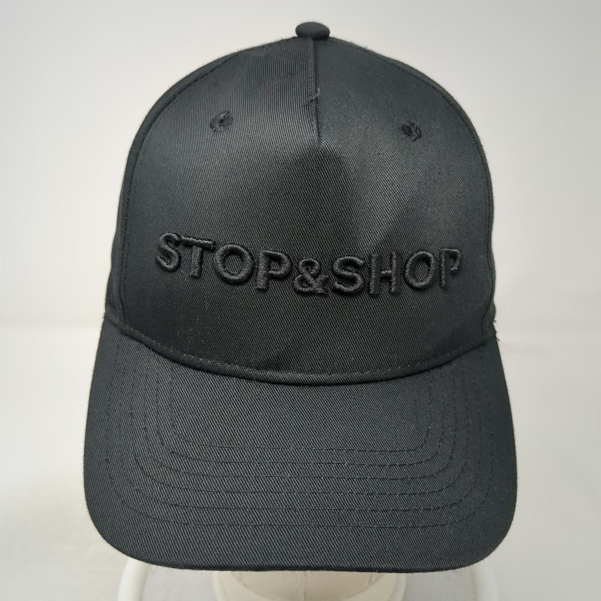 Image Solutions Baseball Cap Black One Size Stop & Shop Tonal Strapback Hat