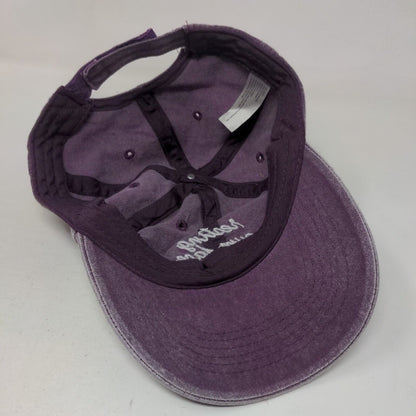 Resting Gym Face Strapback Hat Purple OSFA Adjustable Embroidered Vented Holes