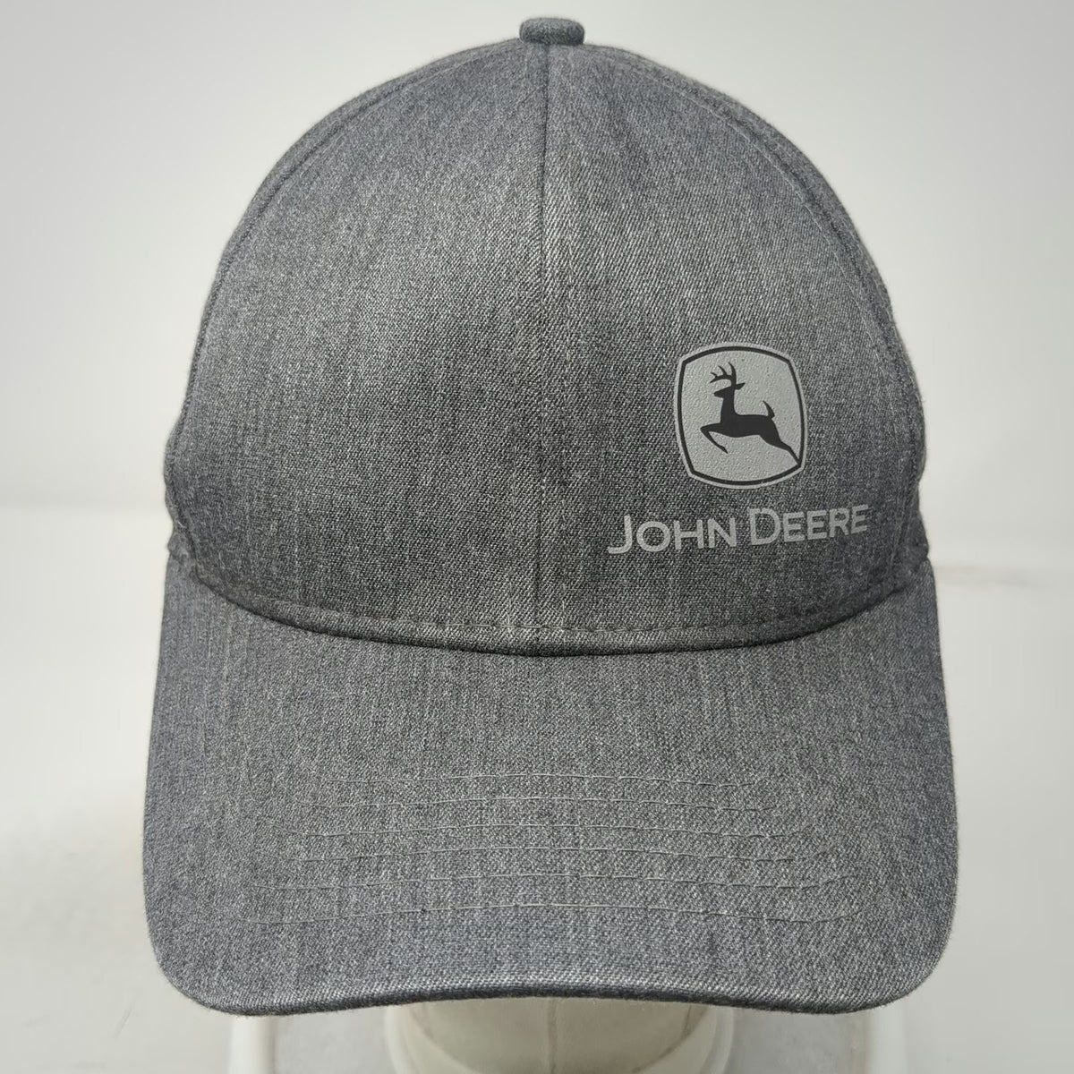 John Deere Baseball Cap Gray One Size Heathered Strapback Agriculture Logo Hat