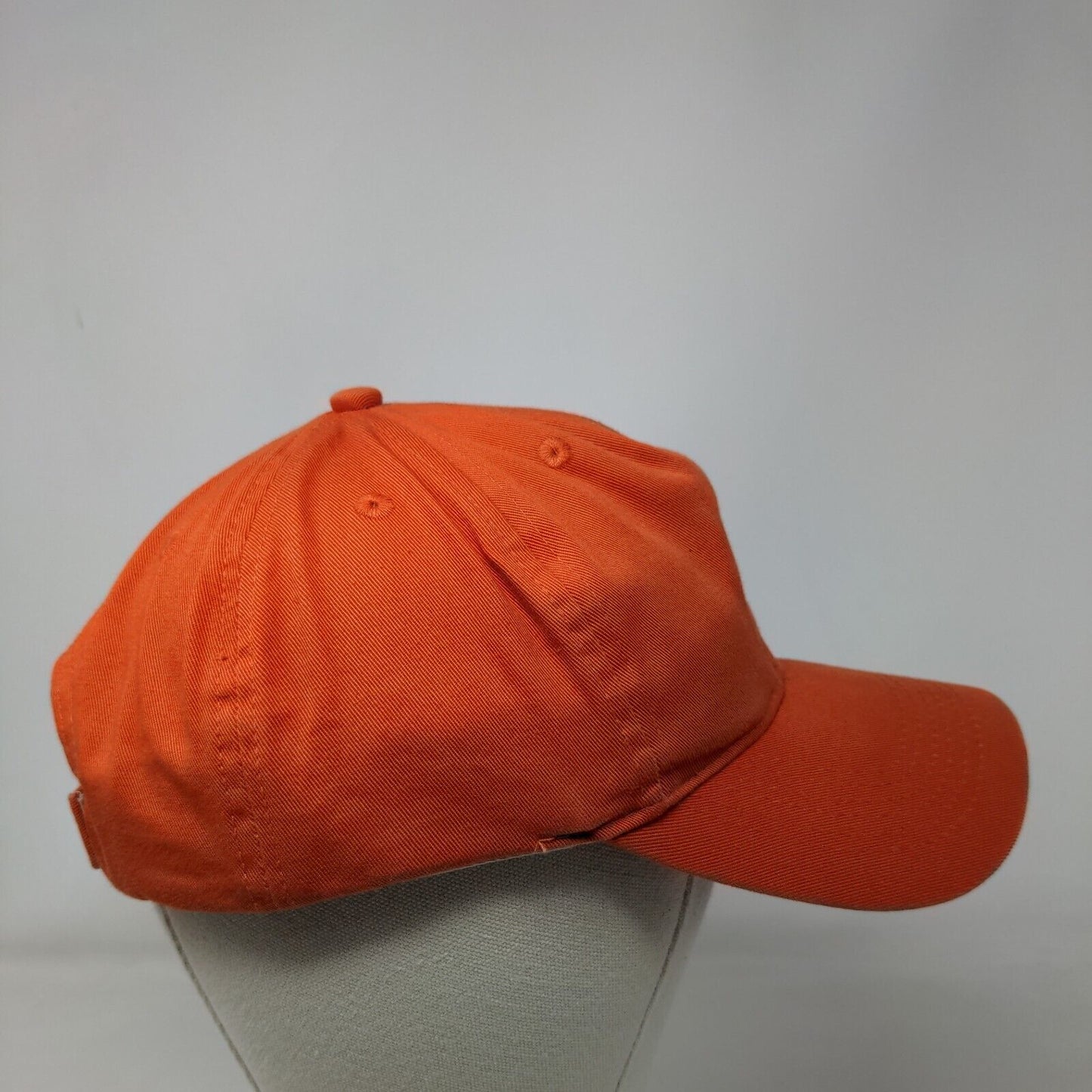 Dickies Strapback Hat Orange One Size Adjustable Solid 6 Panel Vent Holes