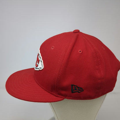 New Era Kansas City Chiefs NFL Snapback Hat Red One Size Flat Brim Gray Logo