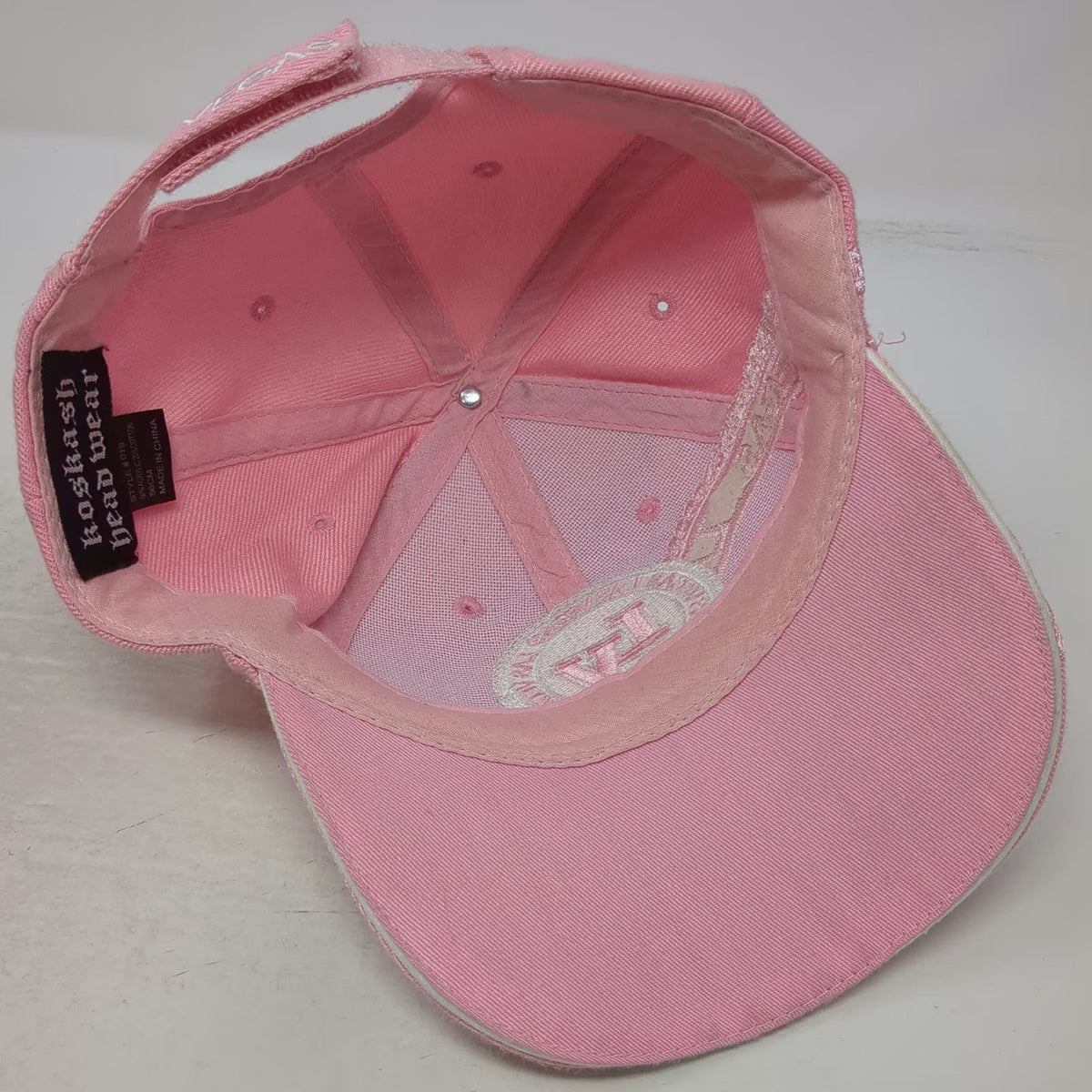 Koshkash Headwear Las Vegas Pink One Size Baseball Cap Hat Strapback Logo Silver