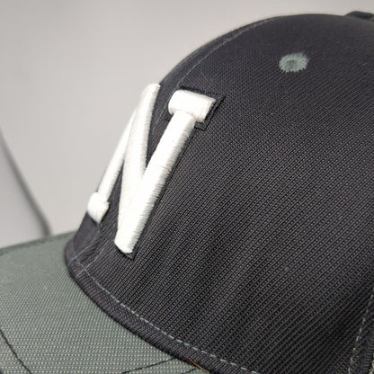 Letter N Fitted Trucker Hat Gray 6 7/8-7 3/8 Mesh Back Embroidered Pro Model