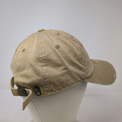 KBETHOS Baseball Cap Beige One Size Alien Patch Distressed Cotton Slideback Hat
