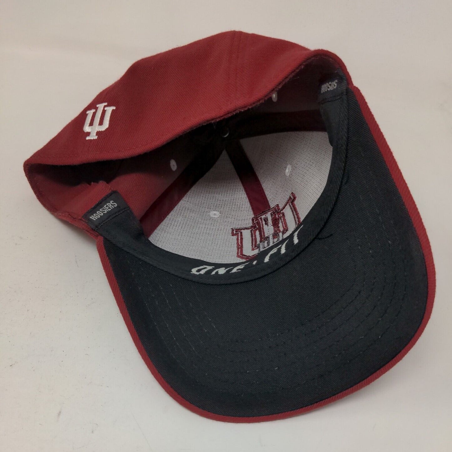 Top of the World Men's Fitted Hat Red IU Indiana Hoosiers Embroidered Logo