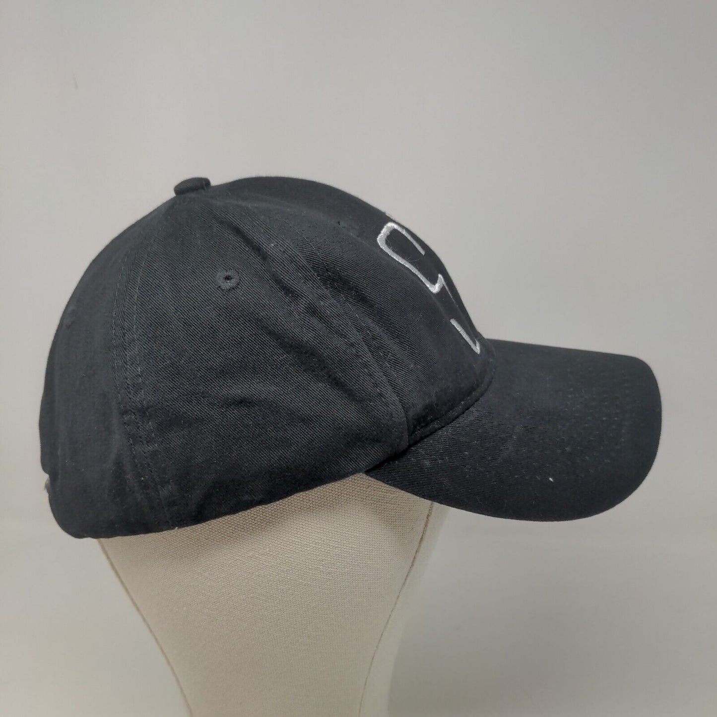 STK Men's Slideback Hat Black Embroidered Logo Global Promo Vent Holes