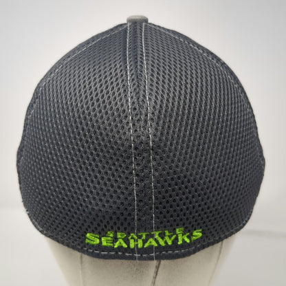 New Era Seattle Seahawks NFL Gray Cap L Mesh Back Stretch Fit 39THIRTY Logo Hat