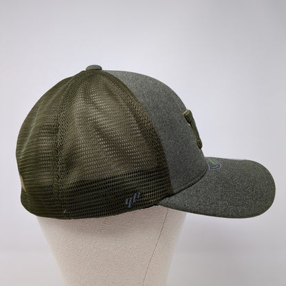 Mountain Fitted Trucker Hat Green L/XLFlexfit Unipanel Mesh Back Yupoong