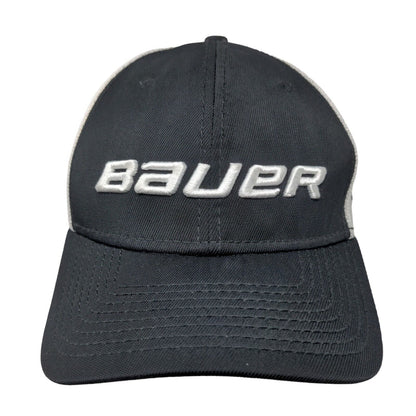 Bauer Fitted Trucker Hat Black S-M Embroidered Mesh Back 39Thirty New Era