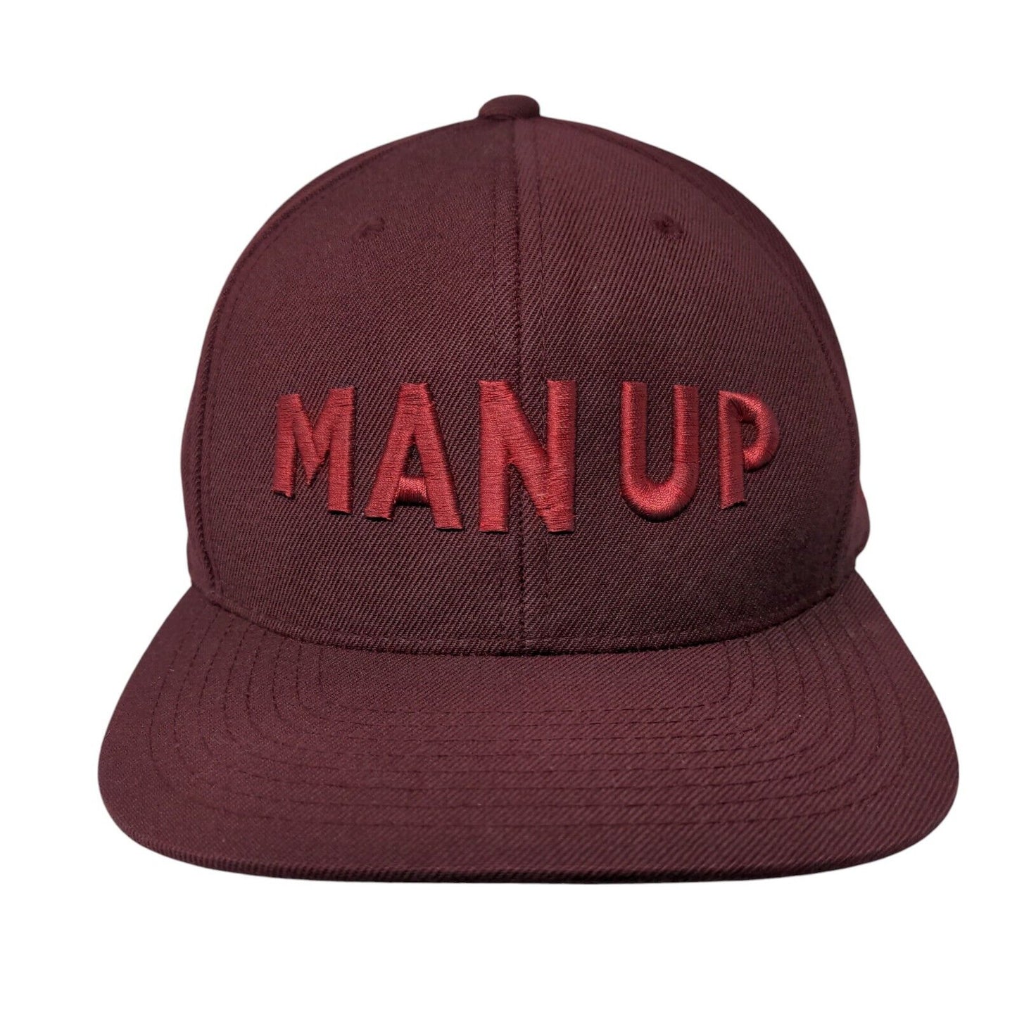 Man Up Snapback Hat Red One Size Adjustable Embroidered The Classics Yupoong
