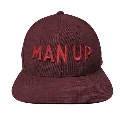 Man Up Snapback Hat Red One Size Adjustable Embroidered The Classics Yupoong