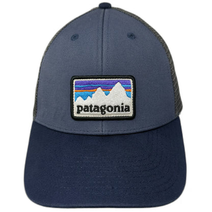 Patagonia Trucker Hat Blue One Size P-6 Logo Mesh Snapback Adjustable Mountain