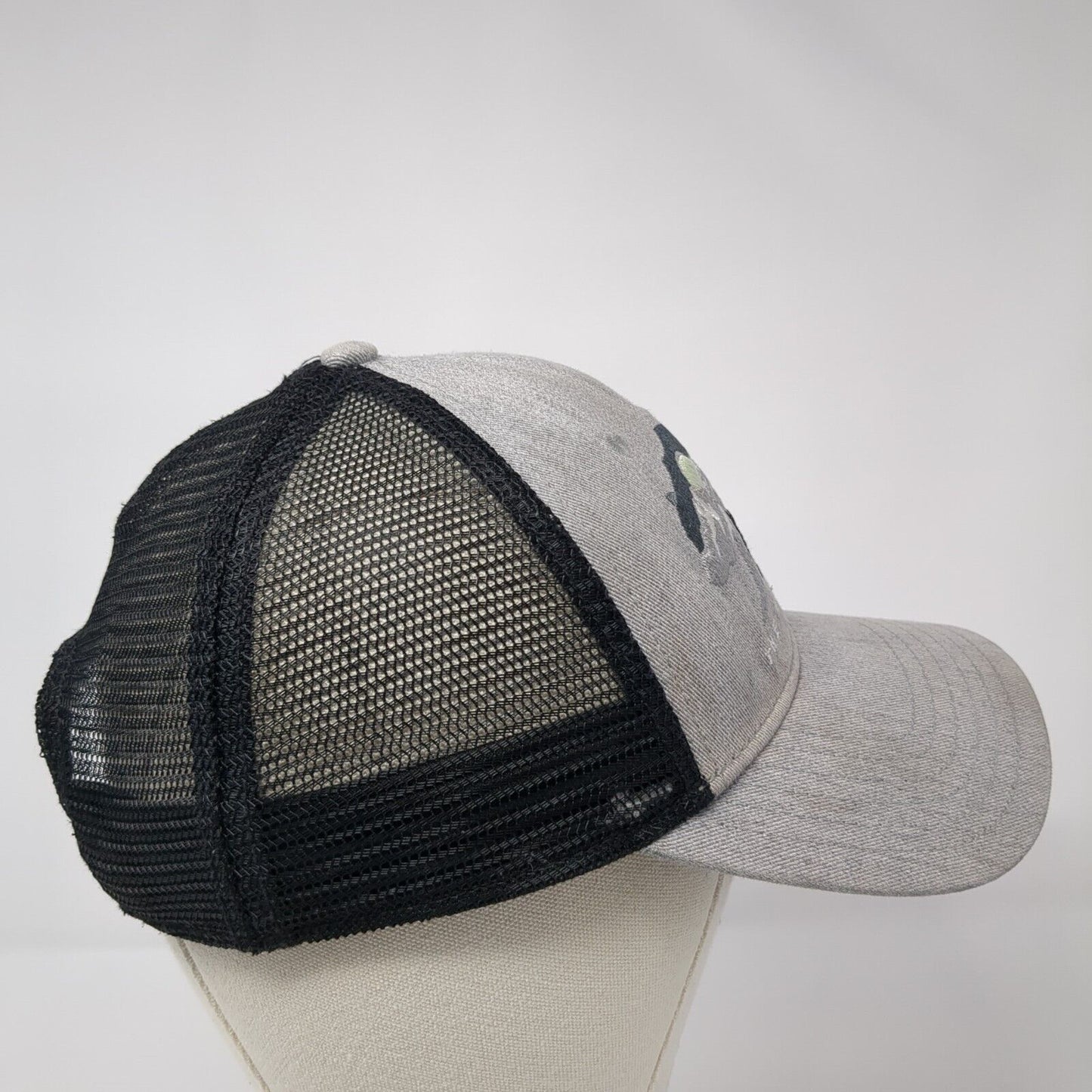The North Face Bear Snapback Trucker Hat Gray One Size Mesh Back 6 Panel
