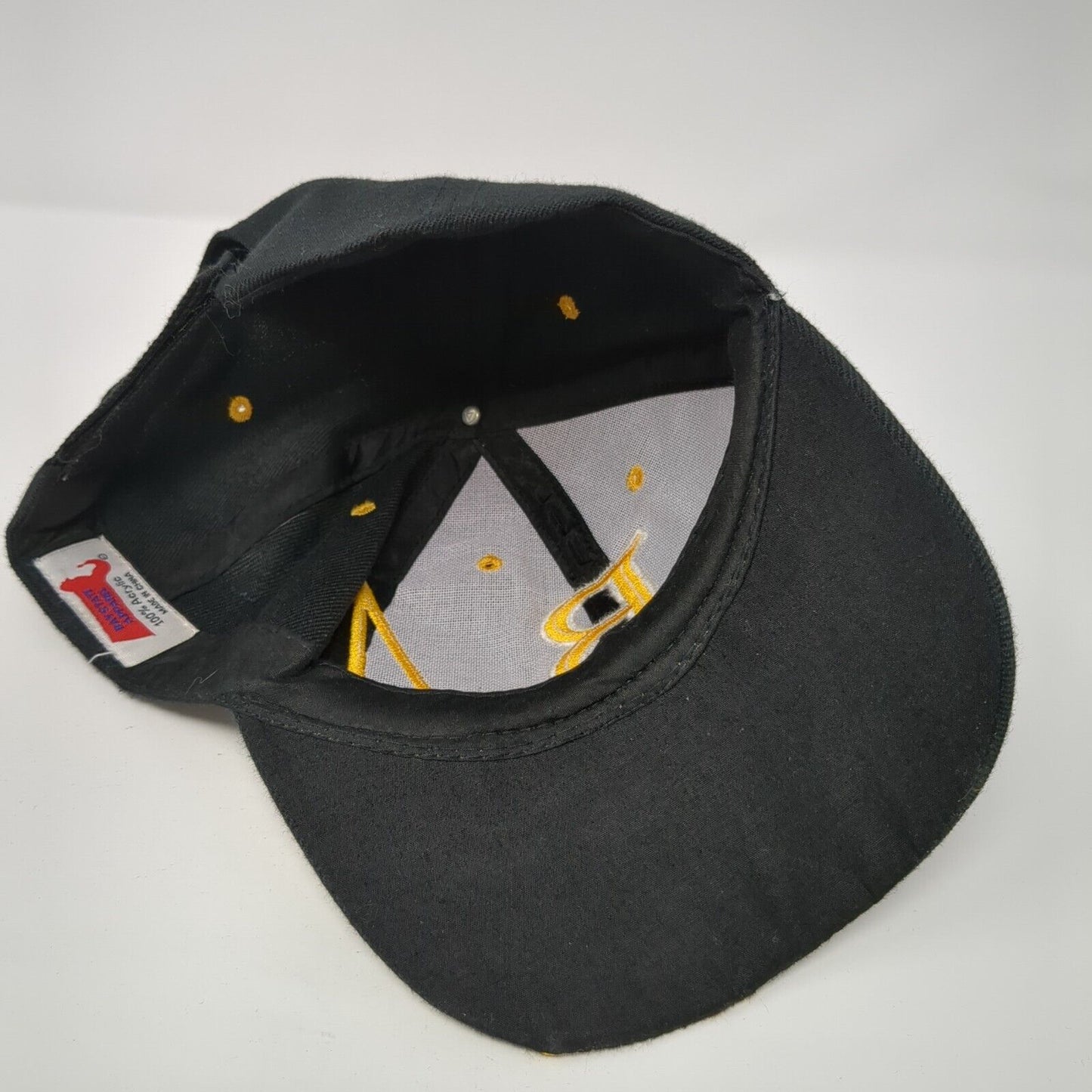 Boston Strapback Hat Black One Size Embroidered Bay State Apparel