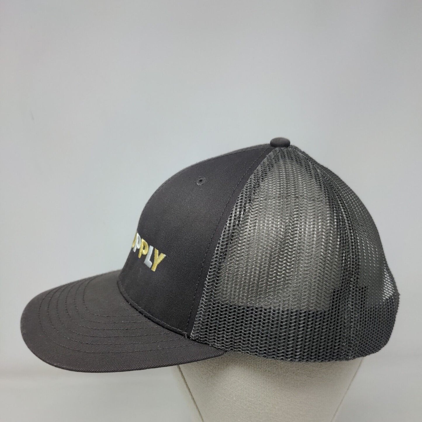 HD Supply Snapback Mesh Back Trucker Hat Gray OSFM Embroidered Otto