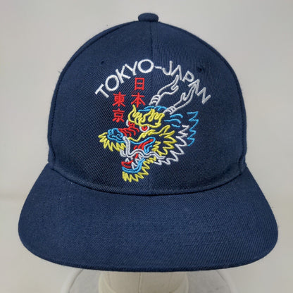 Tokyo Japan Dragon Snapback Hat Blue One Size Embroidered Ring Of Fire