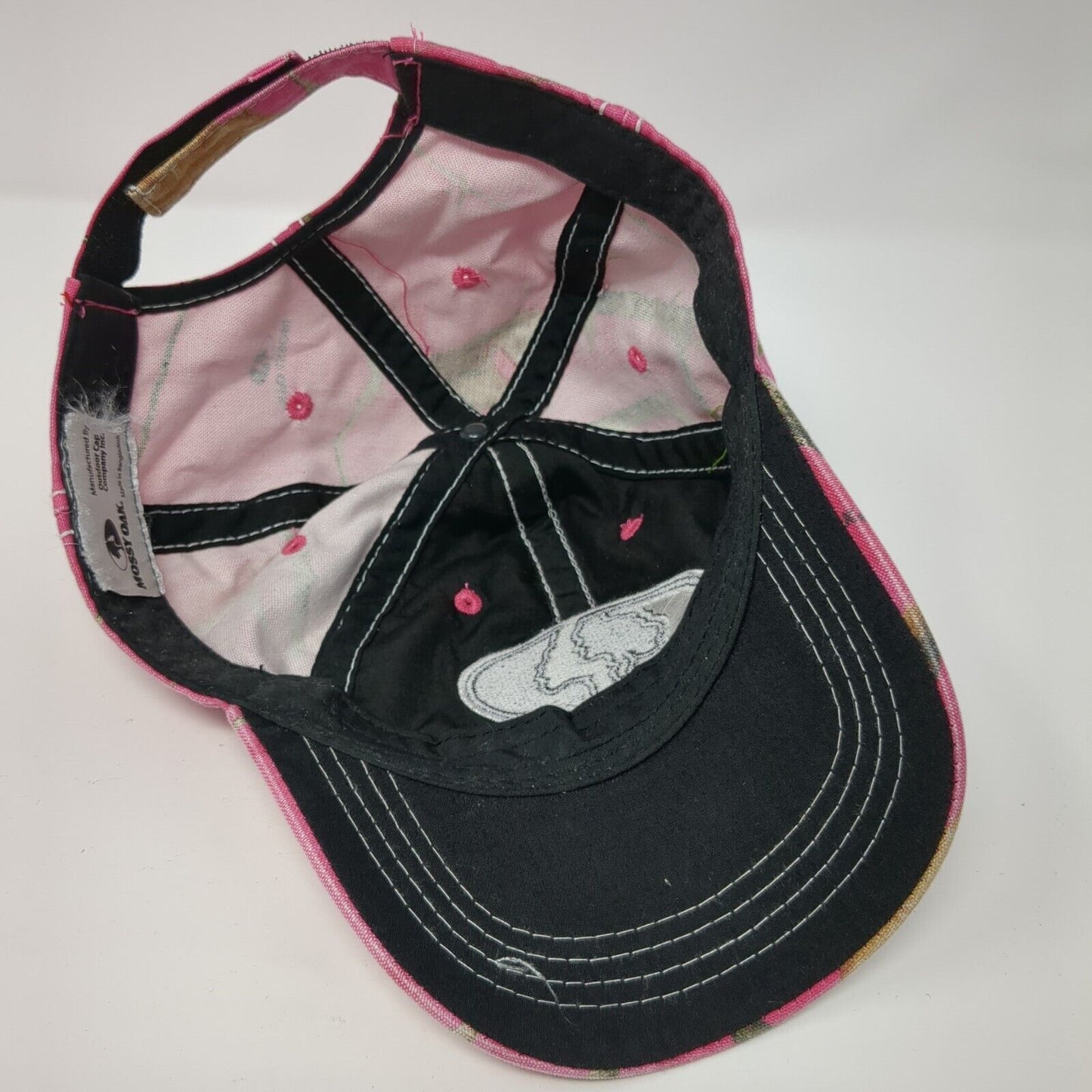 Mossy Oak Strapback Hat Camouflage One Size Adjustable Vented Holes 6 Panel