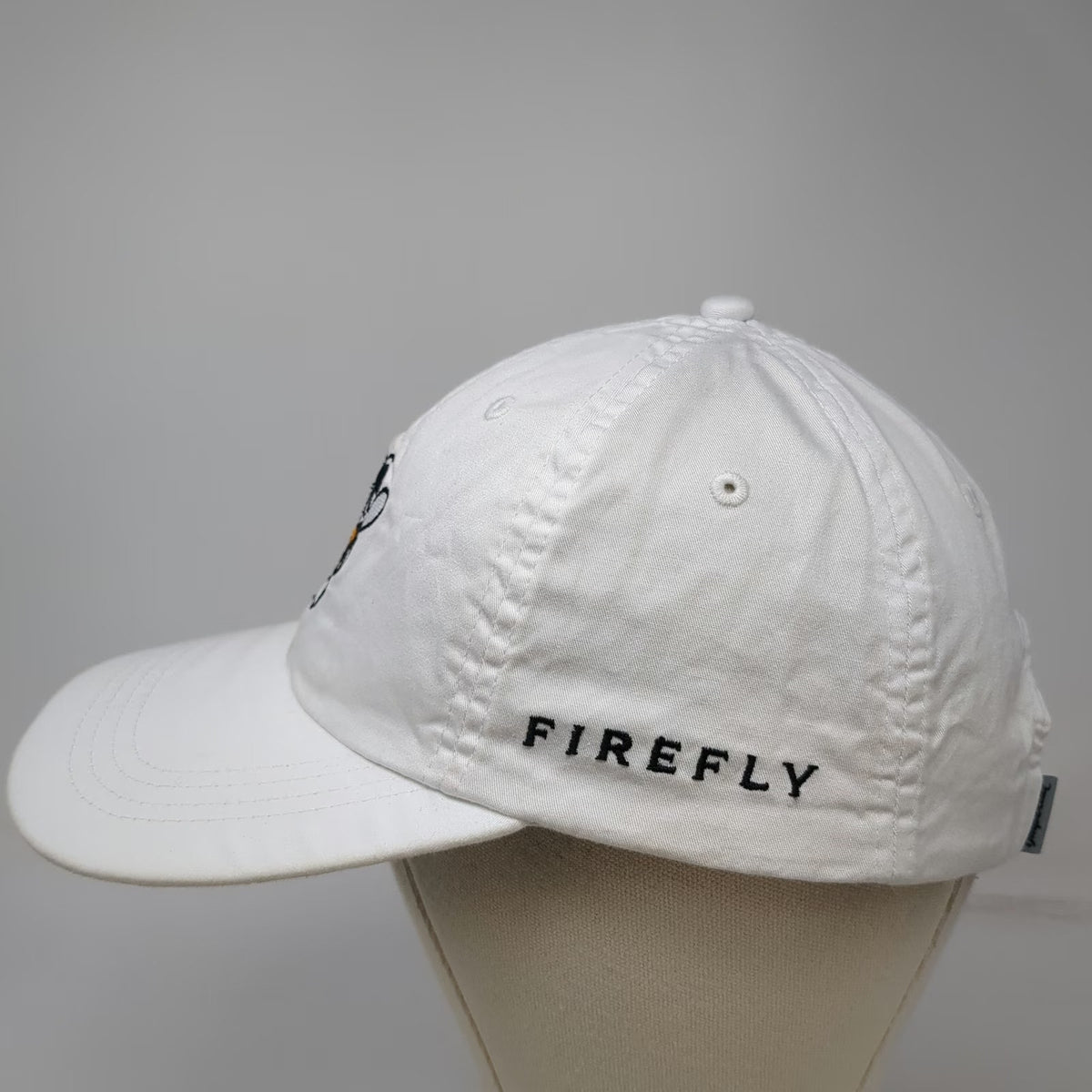Imperial Baseball Cap White One Size Firefly Mascot Embroidered Strapback Hat