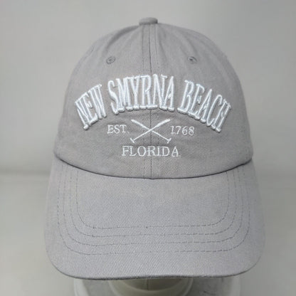 New Smyrna Beach Florida Strapback Hat Gray One Size Embroidered